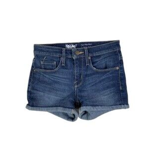 Mossimo Size 00 Juniors Shorts Power Stretch Hi Rise 24 W Dark Wash
